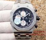 Swiss Fake AP Royal Oak Offshore Black Chronograph Stainless Steel Watch